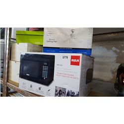 RCA WHITE MICROWAVE AND CEILING FAN