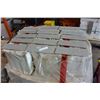 Image 2 : 14 BOXES NEW ITALIAN SILVER TRUST GREY ROUND TOP BACK SPLASH TILE, 4X12 INCH TILES, 33 LINEAR FT PER