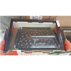 GLASS TRAY AND TEA TRAY