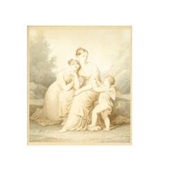 Johann Riepenhauser (1788 - 1860), Ámor Teaching Two Girls the Art of Love, 1851 