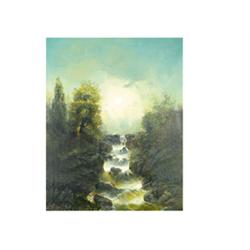 German or Austrian painter (second half 19th century), River in Moonlight 