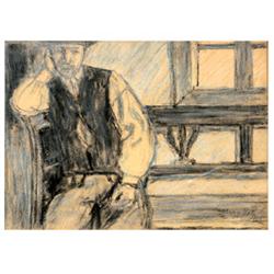 Nagy, István (Csíkmindszent, 1873 - Baja, 1937), Man Sitting on a Bench