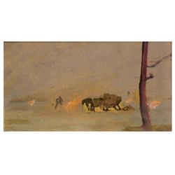 Tornyai, János (Hódmezovásárhely, 1869 - Budapest, 1936), Camp-fire in Storm 