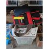 Image 1 : Box of Tool Belts & Bin of Garden Edging