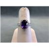 Image 1 : Sterling Silver Amethyst & Diamond Dinner Ring