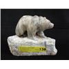 Image 1 : Signed Carved Stone Bear Sculpture