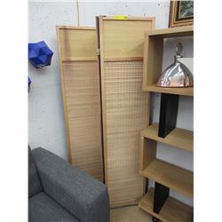Wood & Bamboo Tri-Fold  Screen