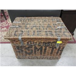 Large Vintage Wicker Storage Chest ca1920