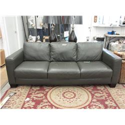 New Grey Leather 84" Modena Sofa