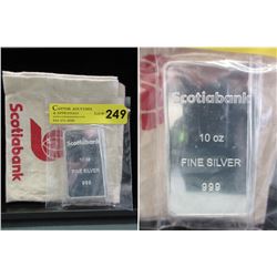 10 Oz. Scotia Bank .999 Silver Bar w/ Metals Bag