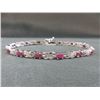 Image 1 : Ladies Red Ruby & Diamond Tennis Bracelet