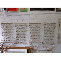 6 Genuine Seashell Wall Hangings