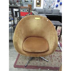 Vintage Mid Century Modern Velvet Egg Chair
