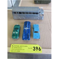 Four 1950's Midge Toy Vehicles - New Old Stock