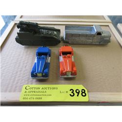 Four 1950's Midge Toy Vehicles - New Old Stock