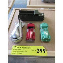 Four 1950's Midge Toy Vehicles - New Old Stock