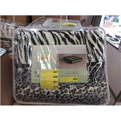 New Queen Size Animal Stripe Sherpa Blanket
