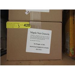 Three 4.2 KG Cases of Maple Nut & Raisin Granola