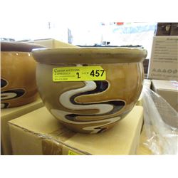 2 New 3 Piece Brown & Tan Plant Pot Sets