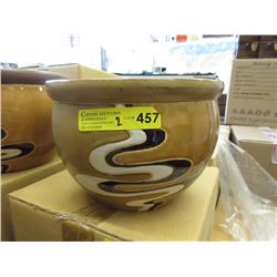 2 New 3 Piece Brown & Tan Plant Pot Sets