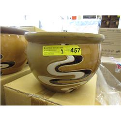 2 New 3 Piece Brown & Tan Plant Pot Sets