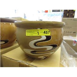 2 New 3 Piece Brown & Tan Plant Pot Sets