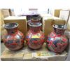 Image 1 : 4 New Oversize Red & Black Ceramic Vases
