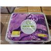Image 1 : New Queen Size Purple Floral Sherpa Blanket