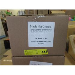 Three 4.2 KG Boxes of Maple Nut & Raisin Granola