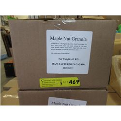 Three 4.2 KG Boxes of Maple Nut & Raisin Granola