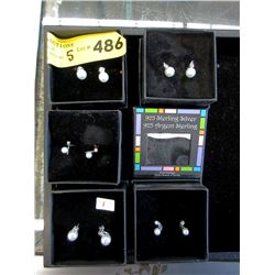 5 New Pairs of .925 Silver Earrings