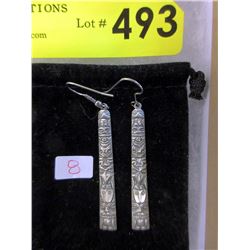 Northwest Coast Sterling Silver Totem Earrings