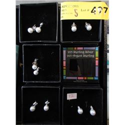 5 New Pairs of .925 Silver Earrings