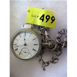 Massive 18s Silver 1885 Elgin Pocket Watch
