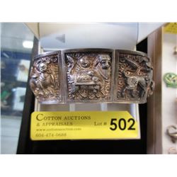 Vintage Asian Segmented Cuff Bracelet