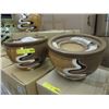 Image 1 : 2 New 3 Piece Chocolate & Tan Plant Pot Sets