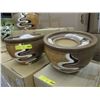 Image 1 : 2 New 3 Piece Chocolate & Tan Plant Pot Sets