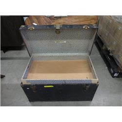 Vintage Metal Clad Shipping Trunk
