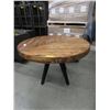 Image 1 : Round Wood Parquet Table - Floor Model