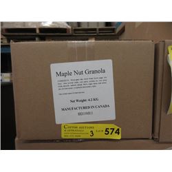 Three 4.2 KG Boxes of Maple Nut & Raisin Granola