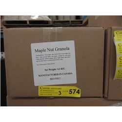 Three 4.2 KG Boxes of Maple Nut & Raisin Granola
