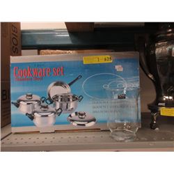 New 7 Piece Cookware Set & Case of  Candleholders