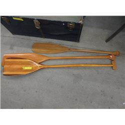 3 Wood Boat Paddles