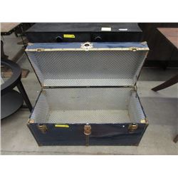 Vintage Metal Clad Storage Trunk