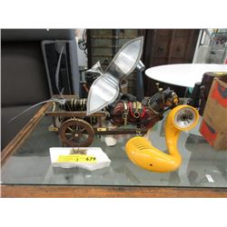 Vintage Horse Model, Radio & Metal Art