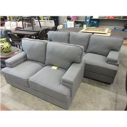 New 2018 Model Grey Fabric Sofa & Loveseat