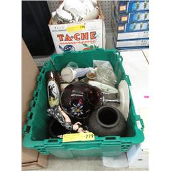 Large Tote of Assorted Vintage Decorations