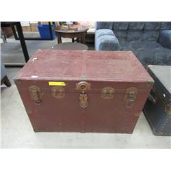 Vintage Metal Clad Shipping Trunk