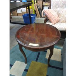Vintage Round Solid Wood Accent Table