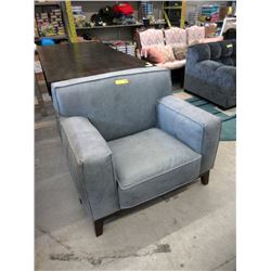 New Grey Leather Like Armchair